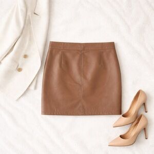EVER NEW Curve Faux Tan Leather Skirt Size 16 | Minimalist City Chic